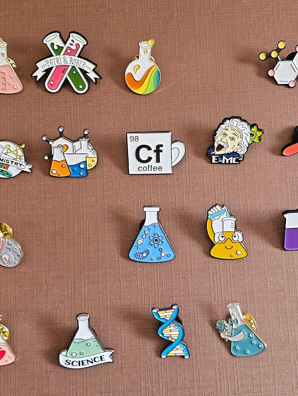 Mega 17pc Science & Chemistry Enamel Pin Lot – STEM Lab Biology DNA Einstein